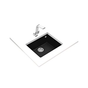 Square 50x40 Tezgah Alti Grani̇t Evye Si̇yah