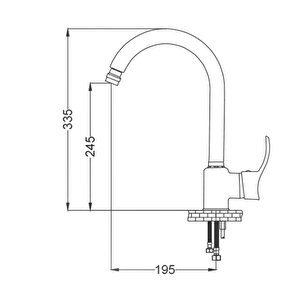 Gms Akdeniz Mix Kuğu Eviye Mutfak Bataryası Akd102, Joystick Uç