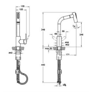 Artema Masterline Pull-out Eviye Bataryası A42146 Krom