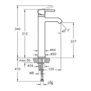 Artema Mınımax S Lavabo Bataryası A41990 Yüksek - Krom