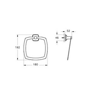 Vitra Base 400 A4412036 Halka Havluluk, Mat Siyah