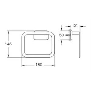 Vitra Base 600 Halka Havluluk A4413236 Mat Siyah
