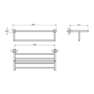 Vitra Base 200 Havlu Rafı A44108 Krom