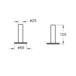 Vitra Origin Diş Fırçalığı A4489634 Tekli - Yerden - Fırçalı Nikel