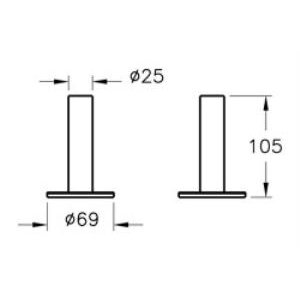 Vitra Origin Diş Fırçalığı A44896 Tekli - Yerden - Krom