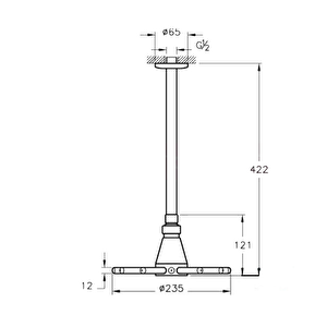 Artema Stella A45483 Duş Başlığı, 235 Mm, Tavandan