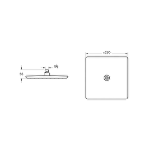 Artema Shine Square A45632sta Duş Başlığı, 280 Mm, Krom