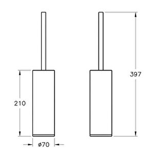 Vitra Origin A44893 Tuvalet Fırçalığı,krom,yerden