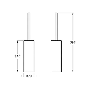 Vitra Origin A4489334 Tuvalet Fırçalığı,fırçalı Nikel,yerden