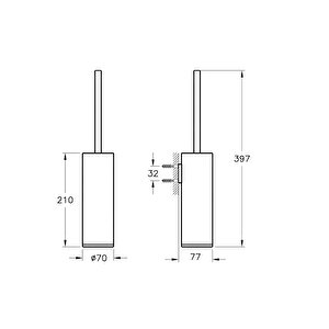 Vitra Origin A44894 Tuvalet Fırçalığı, Krom, Duvardan