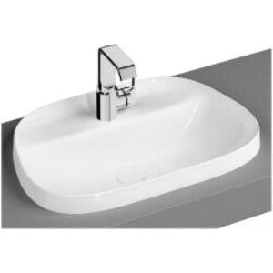 Vitra Frame Tezgahüstü Lavabo 5696b403-0041 Tv Shape - 55x39 Cm - Tek Armatür Delikli - Su Taşma Deliksiz - Clean - Beyaz