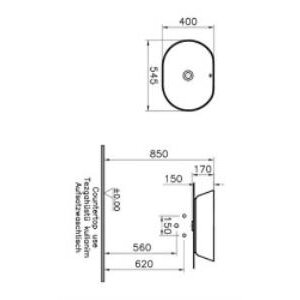 Vitra Geo Çanak Lavabo 7427b003-0012 Oval - 55x40 Cm - Armatür Deliksiz - Su Taşma Delikli - Beyaz