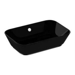 Vitra Geo Çanak Lavabo 7425b070-0012 Dikdörtgen - 60x39 Cm - Armatür Deliksiz - Su Taşma Delikli - Siyah