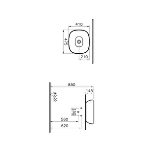 Vitra Outline Çanak Lavabo 5994b403-0016 Dikdörtgen - Kompakt - 45x41 Cm - Armatür Deliksiz - Su Taşma Deliksiz - Clean - Beyaz