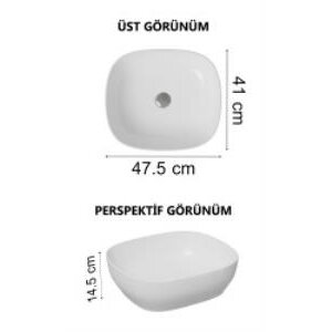Vitra Outline Çanak Lavabo 5994b403-0016 Dikdörtgen - Kompakt - 45x41 Cm - Armatür Deliksiz - Su Taşma Deliksiz - Clean - Beyaz