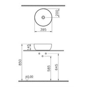Vitra Outline Çanak Lavabo 5992b403-0016 Yuvarlak - Kompakt - 40x40 Cm - Armatür Deliksiz - Su Taşma Deliksiz - Clean - Beyaz