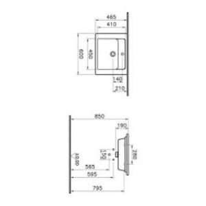 Vitra Integra Etajerli Lavabo 7055b003-0001 Dikdörtgen - 60x47 Cm - Tek Armatür Delikli - Su Taşma Delikli - Beyaz