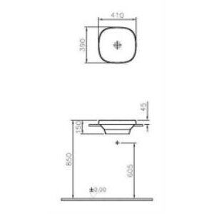 Vitra Frame Tezgahüstü Lavabo 5654b403-0016 Yuvarlak - Kompakt - 40x39 Cm - Armatür Deliksiz - Su Taşma Deliksiz - Clean - Beyaz
