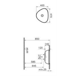 Vitra Plural Tezgahaltı Lavabo 7812b403-1083 Üçgen - Kompakt - 45x40 Cm - Armatür Deliksiz - Su Taşma Deliksiz - Clean - Beyaz