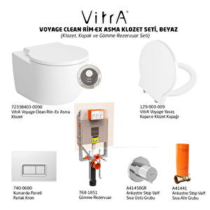 Vitra Voyage Vitraclean Rim-ex Asma Klozet Ve Soft Kapak Seti, Beyaz
