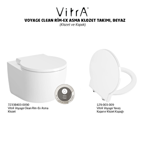 Vitra Voyage Vitraclean Rim-ex Asma Klozet Ve Soft Kapak Takımı, Beyaz