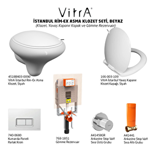 Vitra İstanbul Rim-ex Asma Klozet Ve Slim Soft Kapak Seti, Beyaz