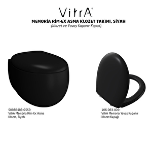 Vitra Memoria Rim-ex Klozet Ve Soft Kapak Takımı, Siyah