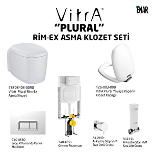 Vitra Plural Rim-ex Asma Klozet Ve Soft Kapak Seti, Beyaz