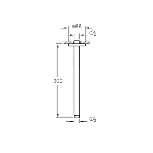 Vitra A45650 Duş Başlığı Dirseği Uzun,tavandan