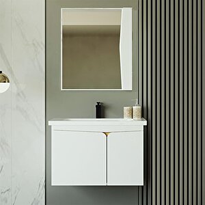 Denko Erel 65 Cm Mdf Beyaz Banyo Dolabı Alt Modül Ve Lavabo