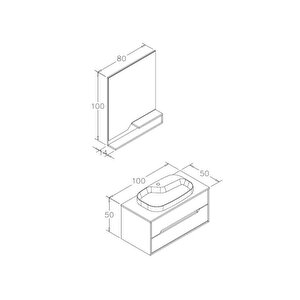 Orka Galia 100 Cm Ella Banyo Dolabı Alt Modül Ve Lavabo