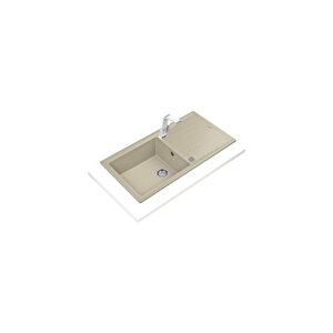 Stone 60 L-tg Tek Gözlü Tezgahüstü Topasbej Granit Evye