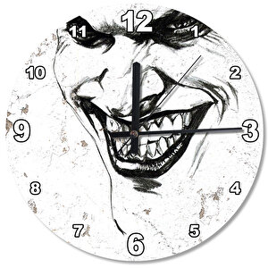 Joker Yüzü Ahşap Duvar Saati