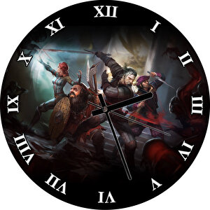 Witcher Macera Oyunu Görseli Duvar Saati