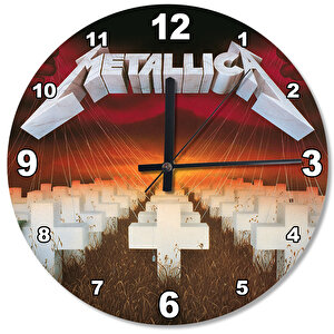 Metalica Death Ahşap Duvar Saati