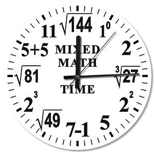 Matematik İşlem Zamanı Ahşap Duvar Saati