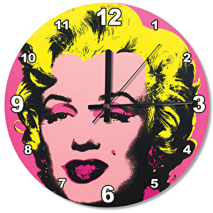 Marilyn Monroe Ahşap Duvar Saati