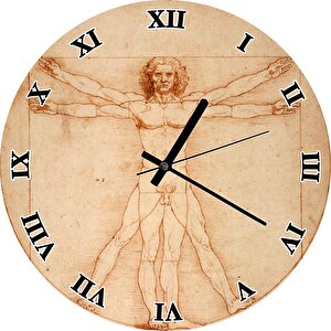 Leonardo Da Vinci Vitruvius Adamı Duvar Saati