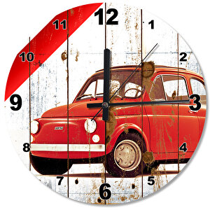 Fiat Nostalfi Ahşap Duvar Saati