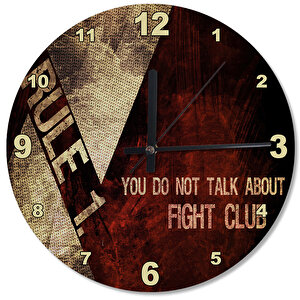Fight Club Kural 1 Baskılı Duvar Saati