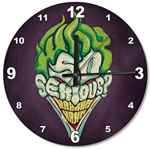 Ciddi Joker Şekilli Duvar Saati