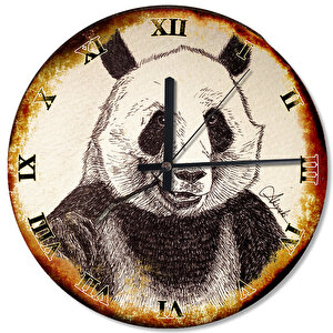 Boz Panda Tasarım Duvar Saati