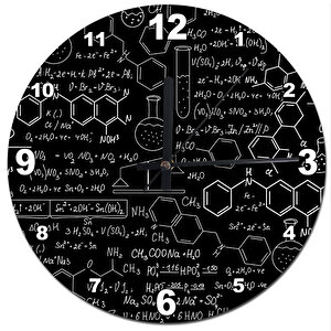 Kimya Formülleri Baskılı Duvar Saati
