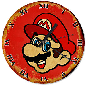 Retro Süper Mario Şekilli Duvar Saati