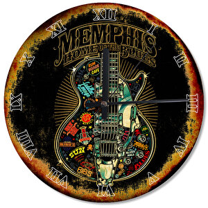 Memphis  Blues Evi Dekoratif Duvar Saati