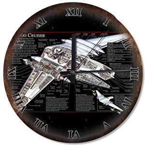 Star Wars Naboo Cruiser Savaş Gemisi Dekoratif Duvar Saati
