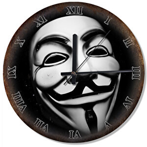 Anonymous Maskesi V For Vendetta Tasarım Duvar Saati