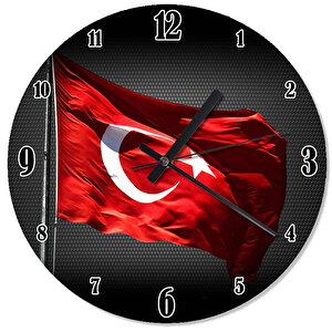 Türk Bayrağı Duvar Saati