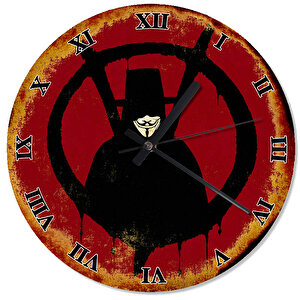 V For Vendetta Retro Duvar Saati