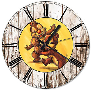 Sincap Chip Ve Dale Baskılı Duvar Saati